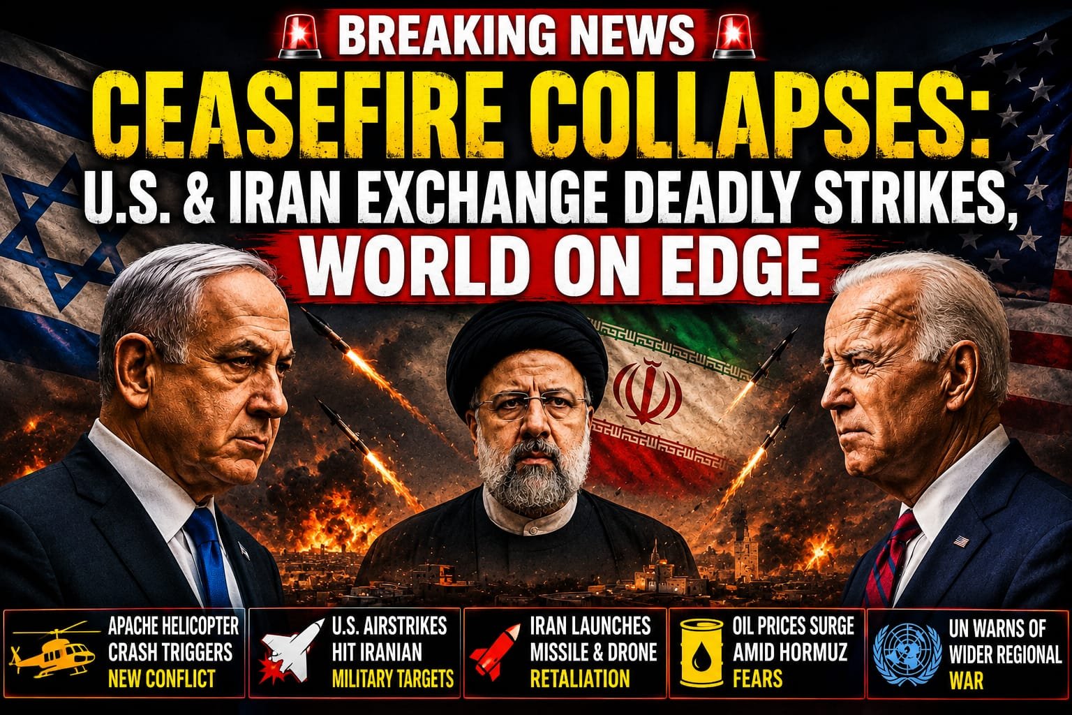 BREAKING NEWS  Ceasefire collapses  U.S. and IRAN exchange deadly strikes world on edge