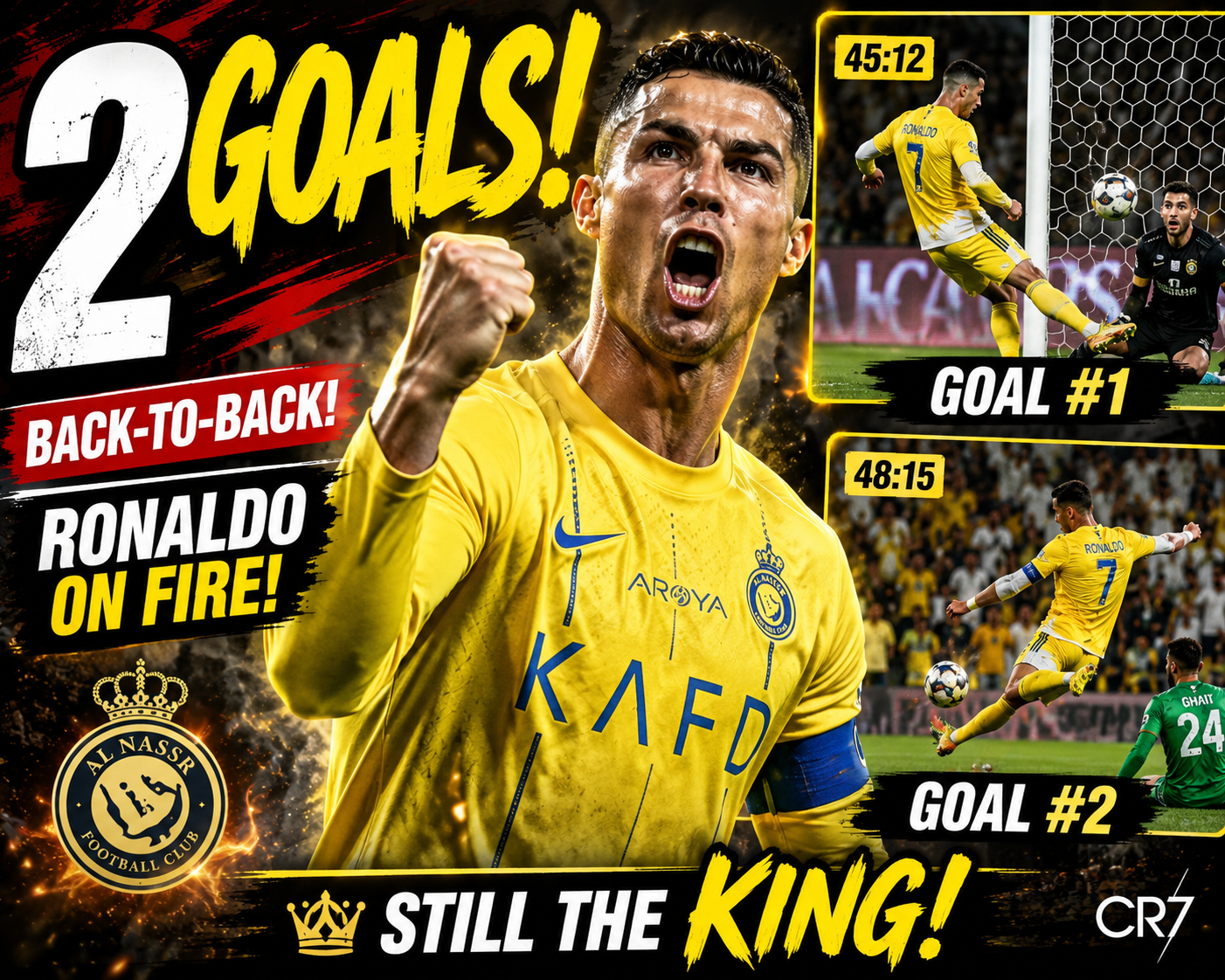 Ronaldo two goals back to back