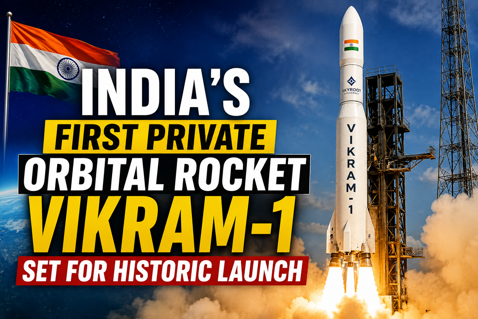 India's First Private Orbital Rocket Vikram-1 Set for Historic Launch